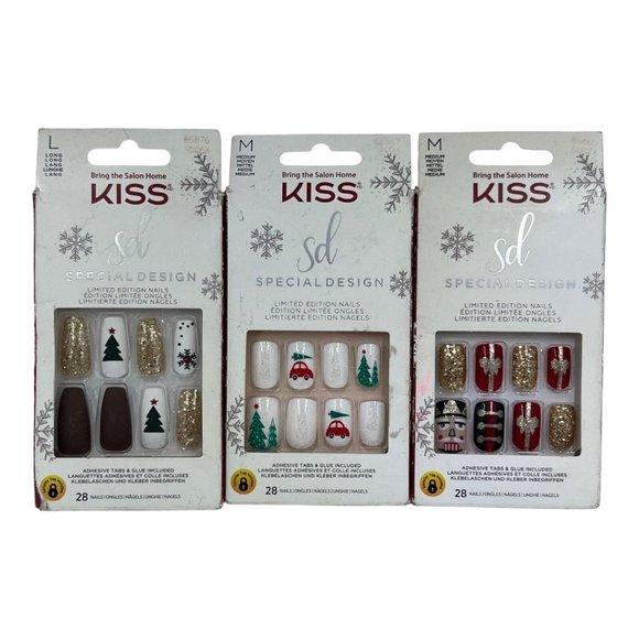 Kiss Makeup Kiss Nails Christmas Holiday Glitter Gold Trees Special